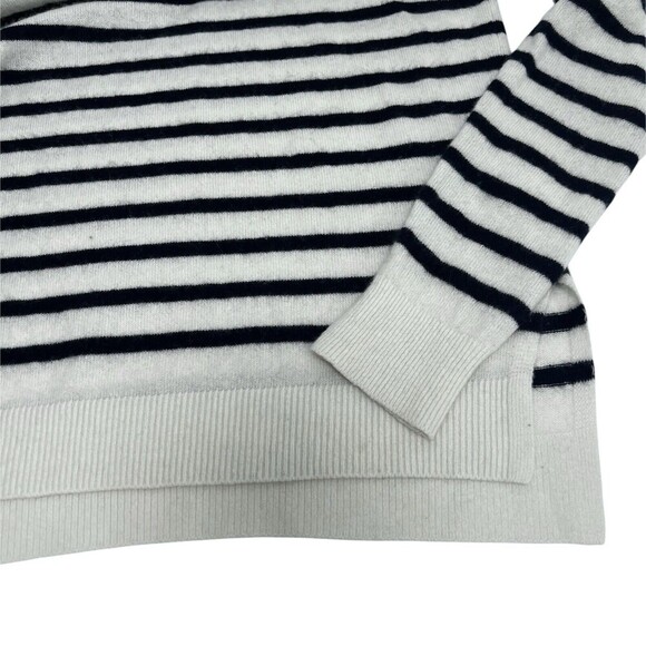 Vince Breton Striped 100% Cashmere Colorblock Stripe Pullover Sweater Women’s L - Picture 6 of 9